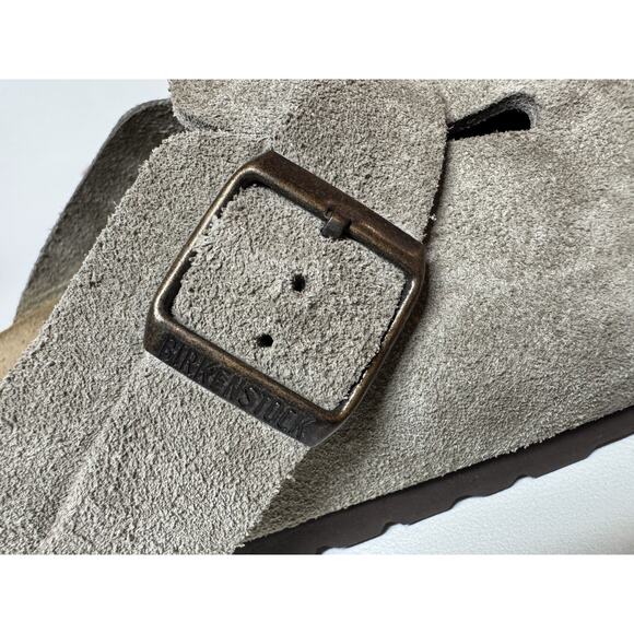 Birkenstock Boston Clogs Taupe Suede Leather Unisex Men 8 Women 10 Size 41 - Picture 3 of 13